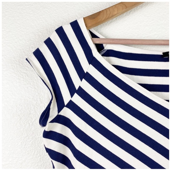 Lafayette 148 Reese Bedford Stripe Short-Sleeve Top Size‎ Medium - Picture 5 of 9